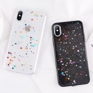 iPhone 8 clear case with glitter and stars ⭐️⭐️⭐️